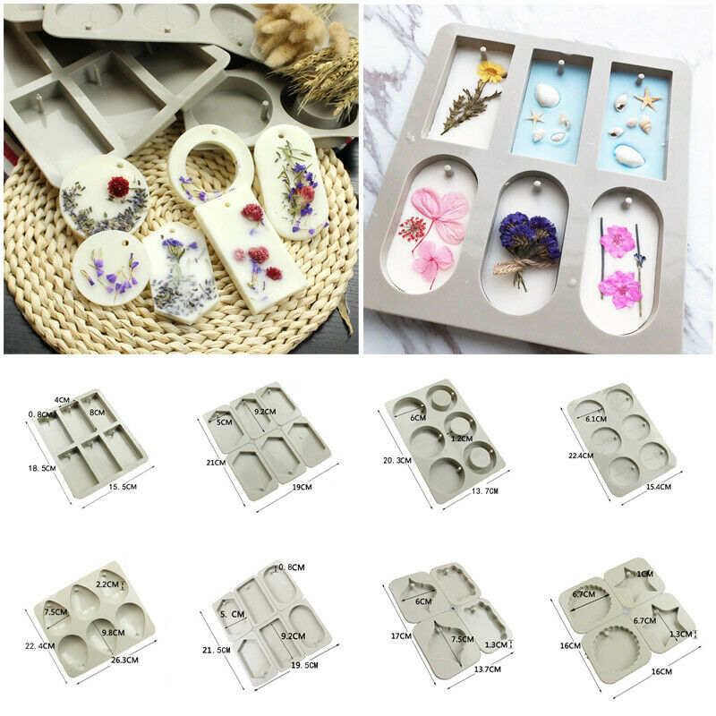 6 Cavities Silicone Rectangle Handmade Soap Cake Making Mold Craft Supplies UK