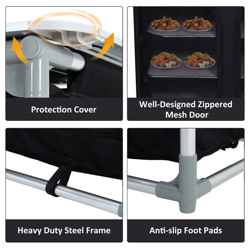 76/100/117/175cm Camping Kitchen Stand Kitchen Compartments Storage w/Carry Bag