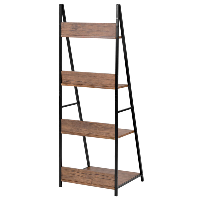 4 Tier Ladder Shelf Bookcase Display Storage Unit Free Standing Living Room
