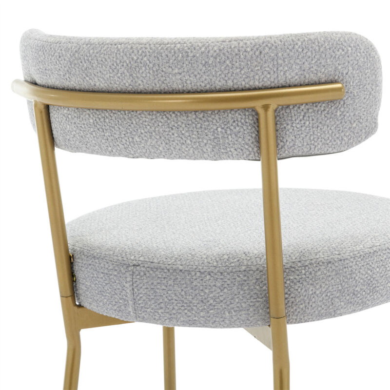 Set of 2 Dining Chairs Upholstered Accent Chairs Kitchen Leisure Chairs Grey ML