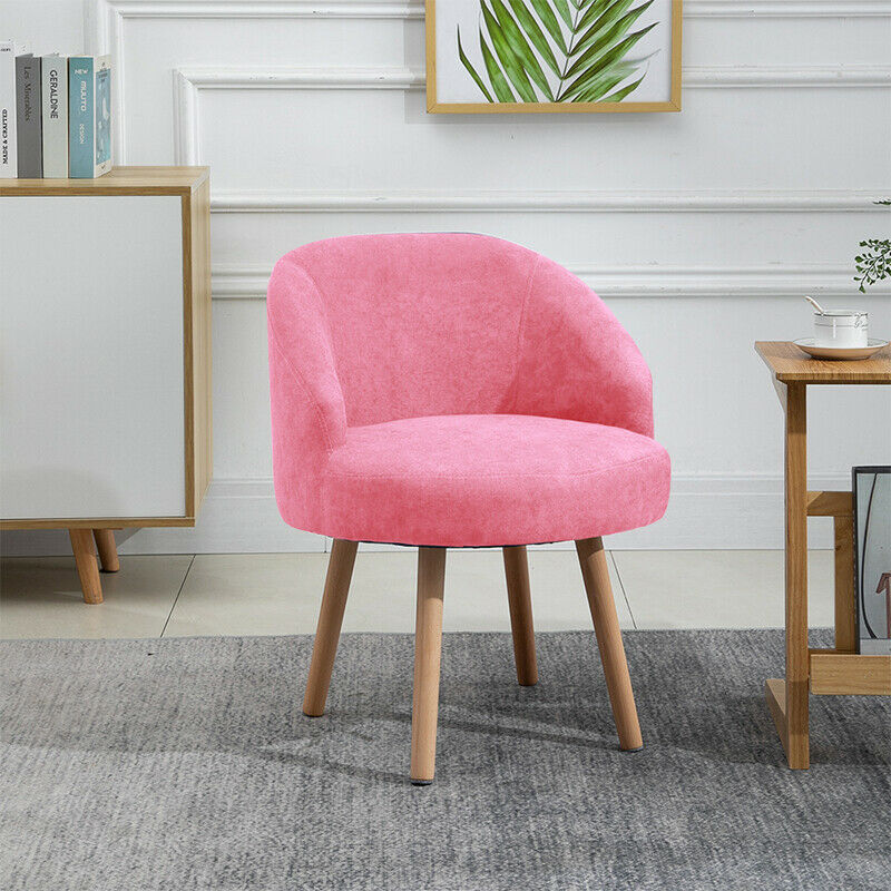 Set of 2 Pink Accent Chairs Armchairs Padded Seat Bedroom Living Room Office BN