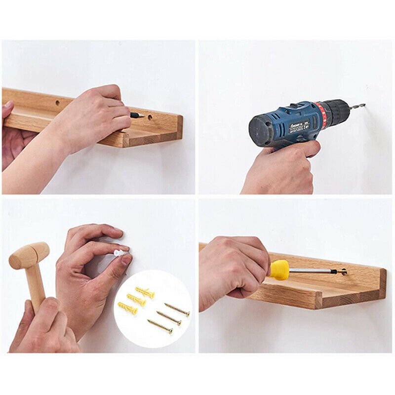 Wooden Floating Shelf Space Saving Floating Wall Shelves Display Shelf Bookshelf