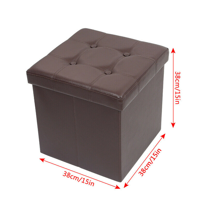 Ottoman Footstool Portable Seat Storage Chest Space-saving Cube Living Room Home