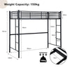 3.5FT Twin Metal Loft Bed Frame High Sleeper Bunk Bed Study Desk Cabin Bed Solid