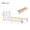 Wooden Bed Frame 3ft Single Size Kids Bed with 2 Storage Drawers Cloud Headboard