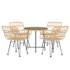 5 Piece Garden Dining Set Poly Rattan L2I4