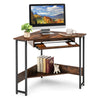 90-degree Triangle Corner Computer Desk Space-saving Laptop Writing Desk