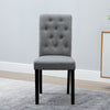 6 Pcs Dining Chairs Fabric Padded Black Chair Legs Furniture Home Modern Grey BN