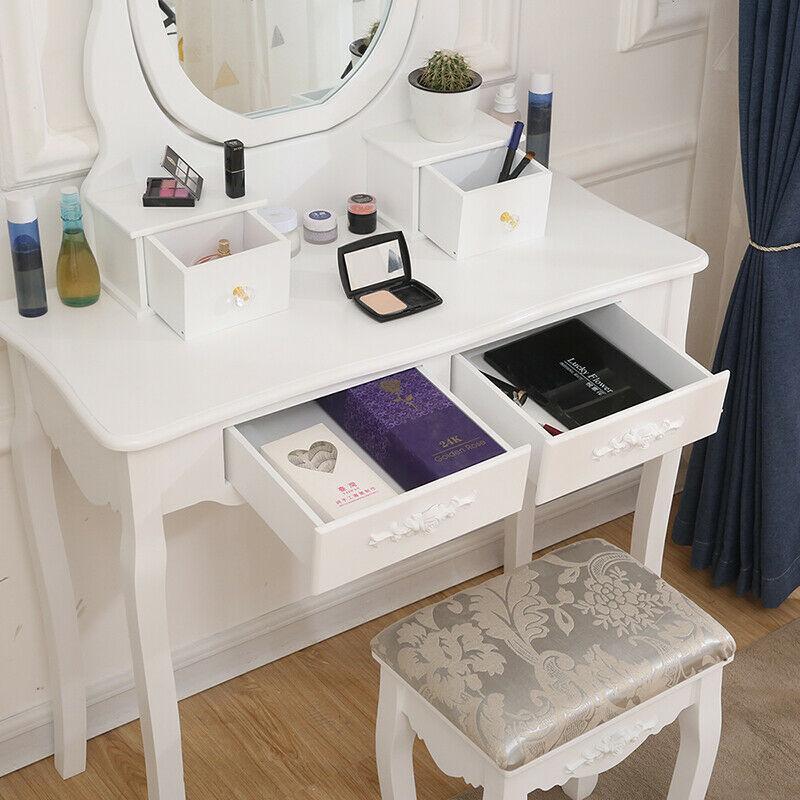 Modern Dressing Table Vanity Table Makeup Desk Dresser Set Home Bedroom Woman BN