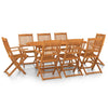 9 Piece Garden Dining Set Solid Acacia Wood D3Y7