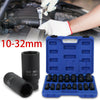 16Pcs 1/2" Drive Metric Deep Impact Socket Set 10-32mm In Case Garage Quality