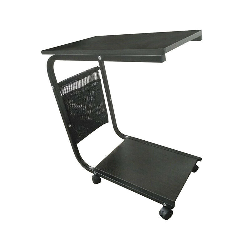 Mobile Sofa Bed Side Table End Table Coffee Tray Book Stand Black Walnut Home BN