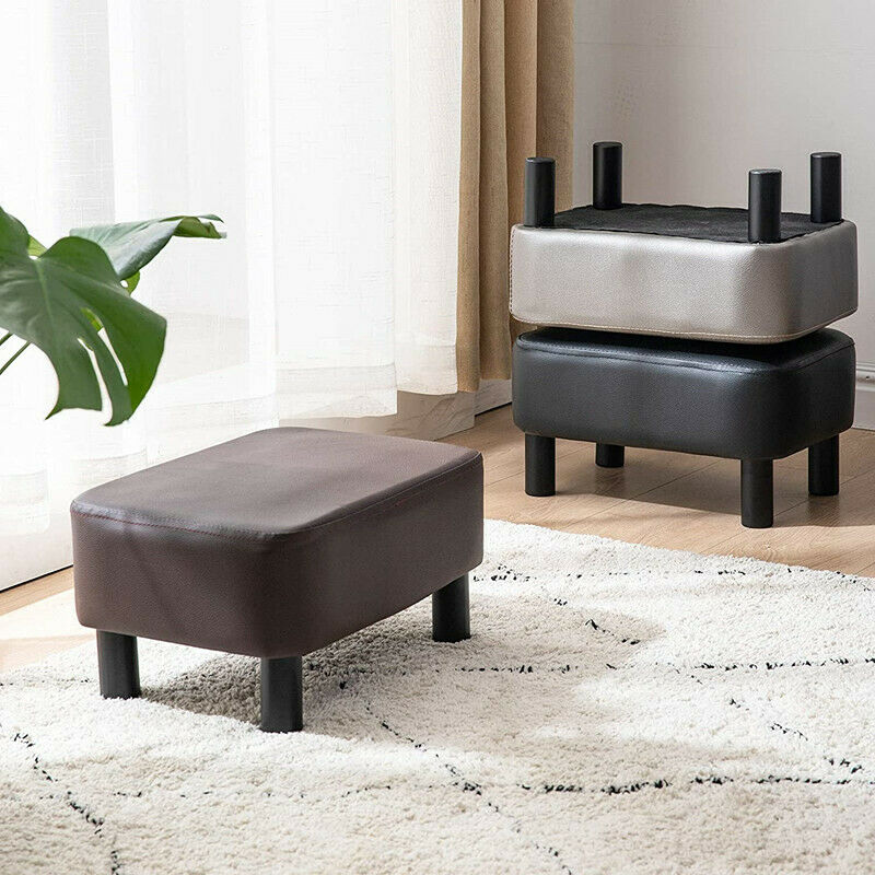 Faux Leather Padded Stool Bench Footstool Pouffe Footrest Footstool Ottoman