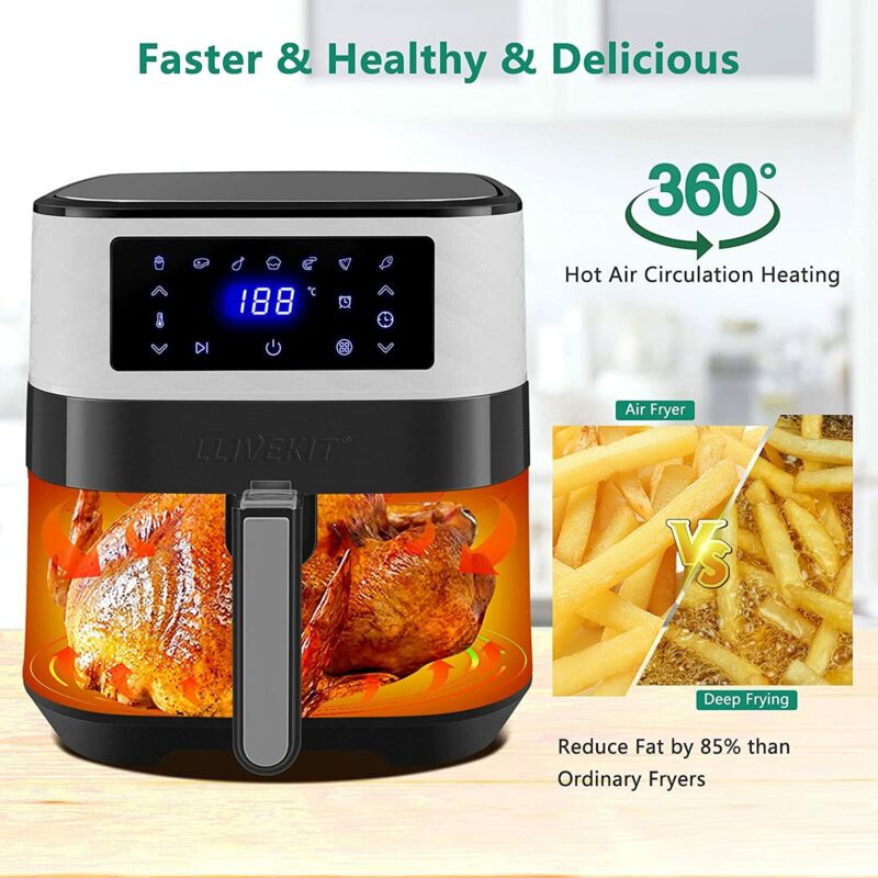 Air Fryer 5.5L Healthy Digital Frying Cooker Low Fat Oil Free Kitchen Oven 1700W