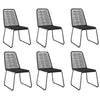 7 Piece Garden Dining Set Black I6L0