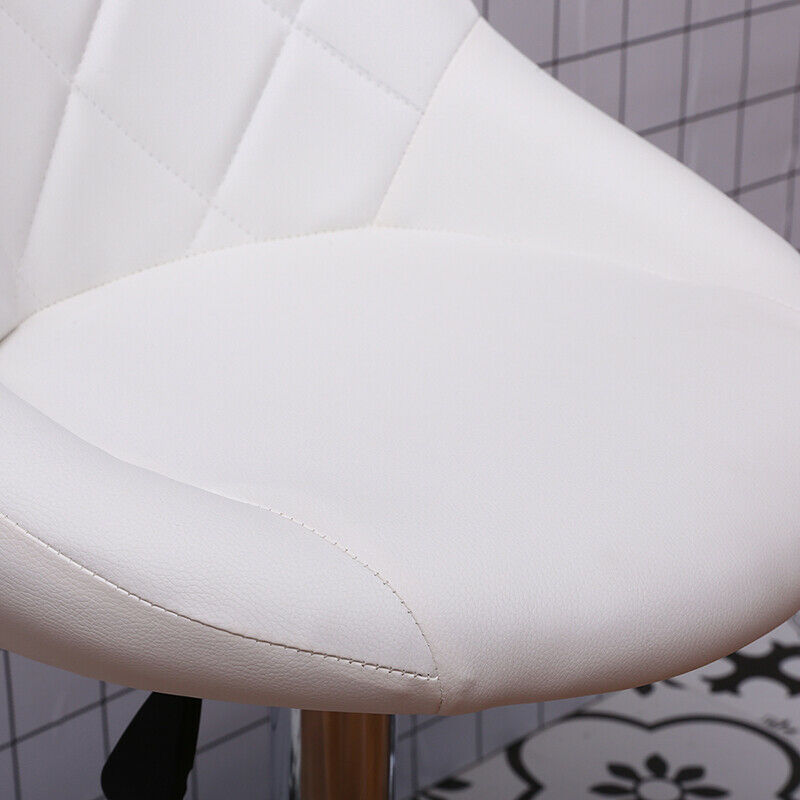 Set of 2 Bar Stools PU Leather Adjustable Height Gas Lift Chrome Base Home Pub