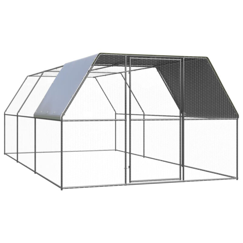 Outdoor Chicken Cage 3x6x2 m Galvanised Steel Q8E1
