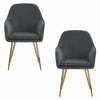 2pcs Dining Chairs Matte Velvet Seat Metal Gold Legs Kitchen Chair Home Office