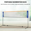 16FT Portable Volleyball Tennis Net Badminton Stand Set Poles Stand Frame & Bag