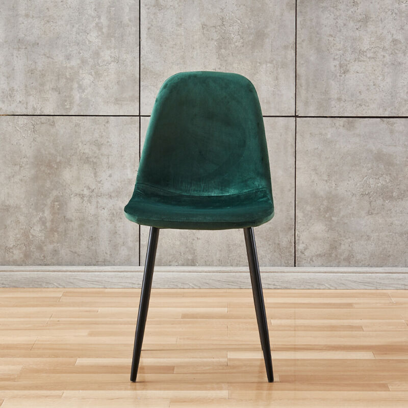 Set of 4 Velvet Dining Chairs Side Chairs Metal Legs Living Room Home Office BN