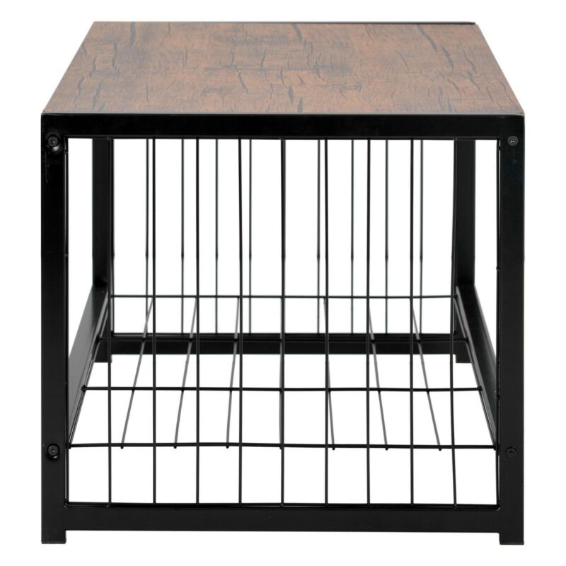 2-Tier Coffee Table Tea Sofa Table with Shelf Storage Metal Frame 100x50x45cm