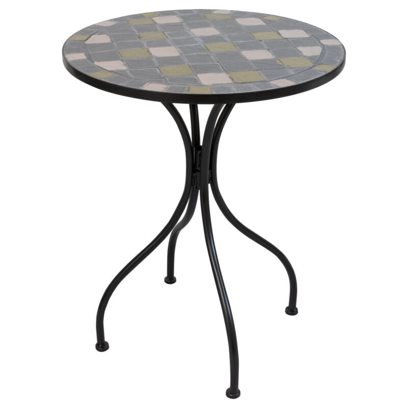 Woodside Mosaic Garden Table And Folding Chair Set Outdoor Dining