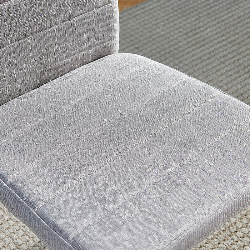 Set of 4 Grey Fabric Dining Chairs High Back Padded Seat Kitchen Dining Room BN