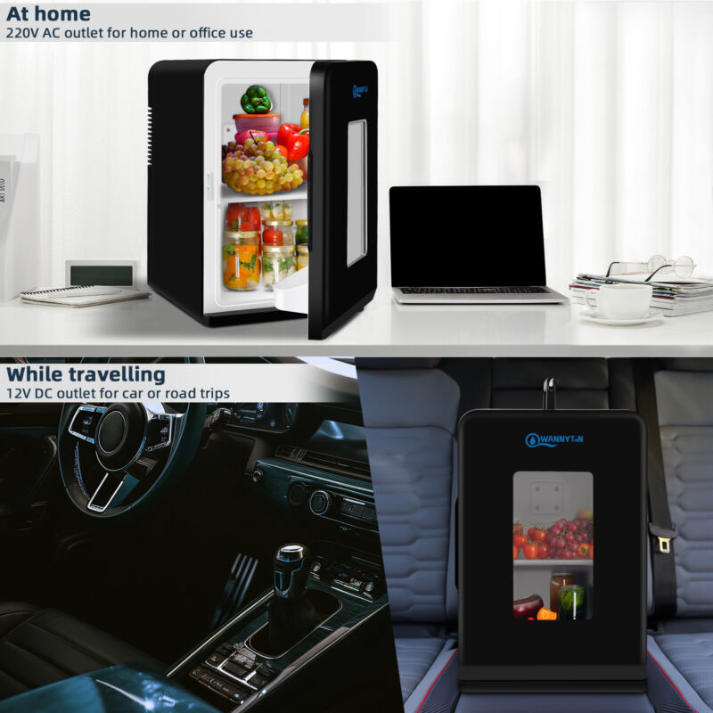 15L Portable Mini Fridge Table Top Cooler Electric Cooler Warmer Camping Office