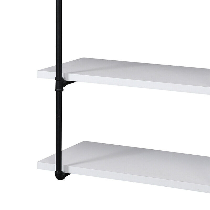 3 tier Shelf Display Storage Rack Holder Wall Mounted Metal Frame MDF Board Home