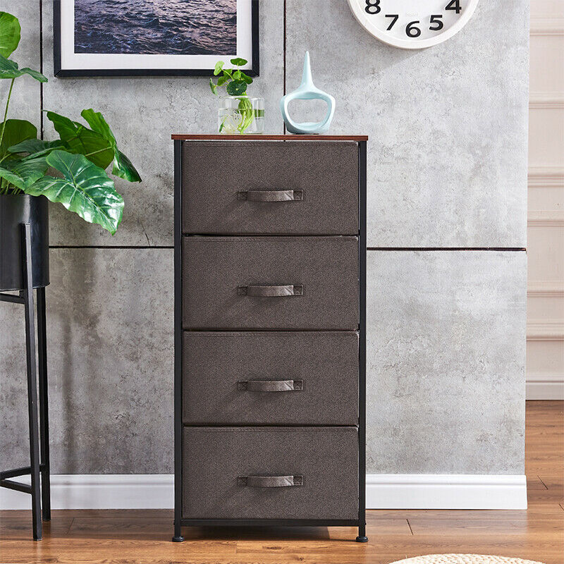 Chest of Drawers Bedroom Storage Unit with Fabric Drawers Hallway Living Room BN