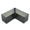 17" Tall L-Shaped Large Galvanized Metal Raised Garden Bed Plant Flower Grow Box