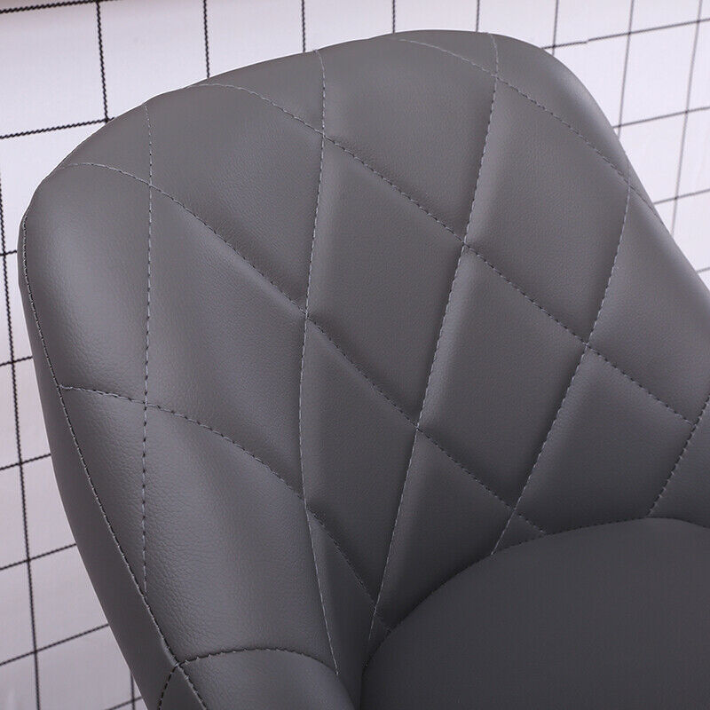 2x Bar Stools Breakfast Chairs Adjustable Swivel Gas Lift Chrome Legs Dark Grey