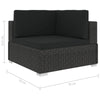 6 Piece Garden Set with Cushions Poly Rattan Black G8J7