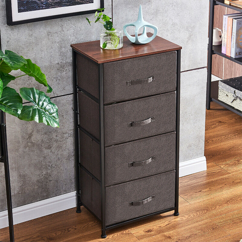 Chest of Drawers Bedroom Storage Unit with Fabric Drawers Hallway Living Room BN