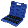 16Pcs 1/2" Drive Metric Deep Impact Socket Set 10-32mm In Case Garage Quality