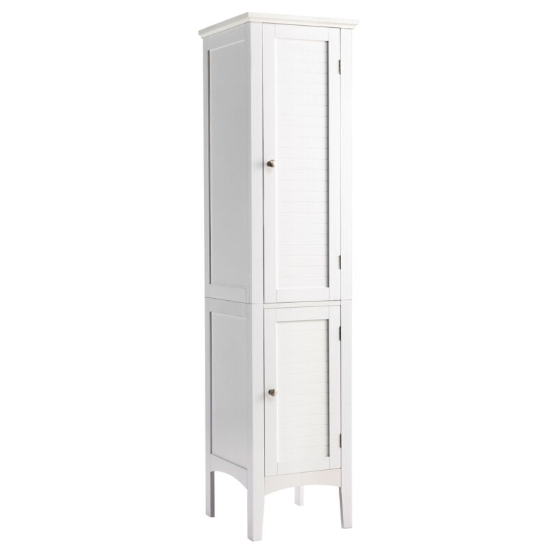 5-Tier Bathroom High Cabinet Freestanding Storage Cabinet Organizer 2 Shelves