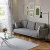 3 Seater Sofa Bed Grey Linen Fabric Living Room Couch Settee Large Cushion Seat