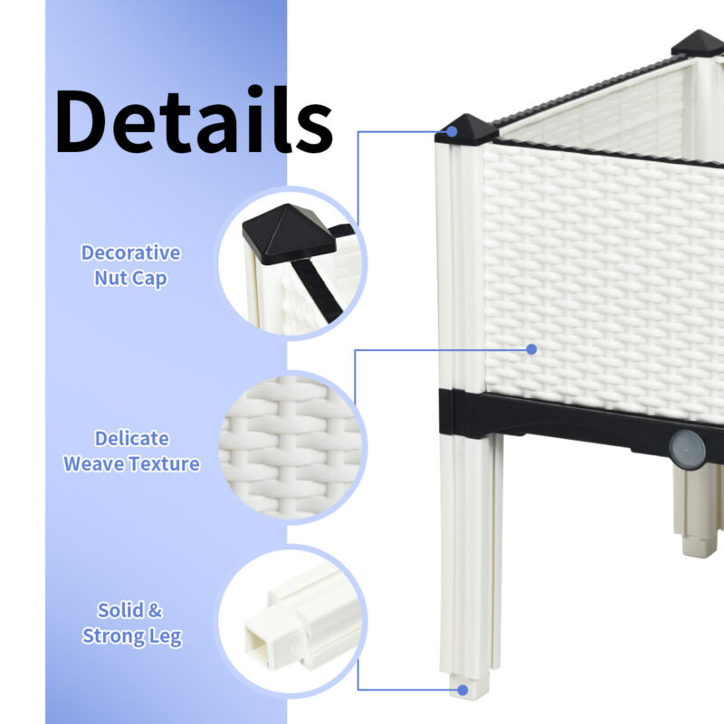 Set of 4 Raised Garden Bed Kits Elevated Flower Vegetable Herb Grow Planter Box