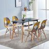 4Pcs Dining Chairs Eiffel Chairs Side Chairs Soft Padded Seat Home Kitchen Check