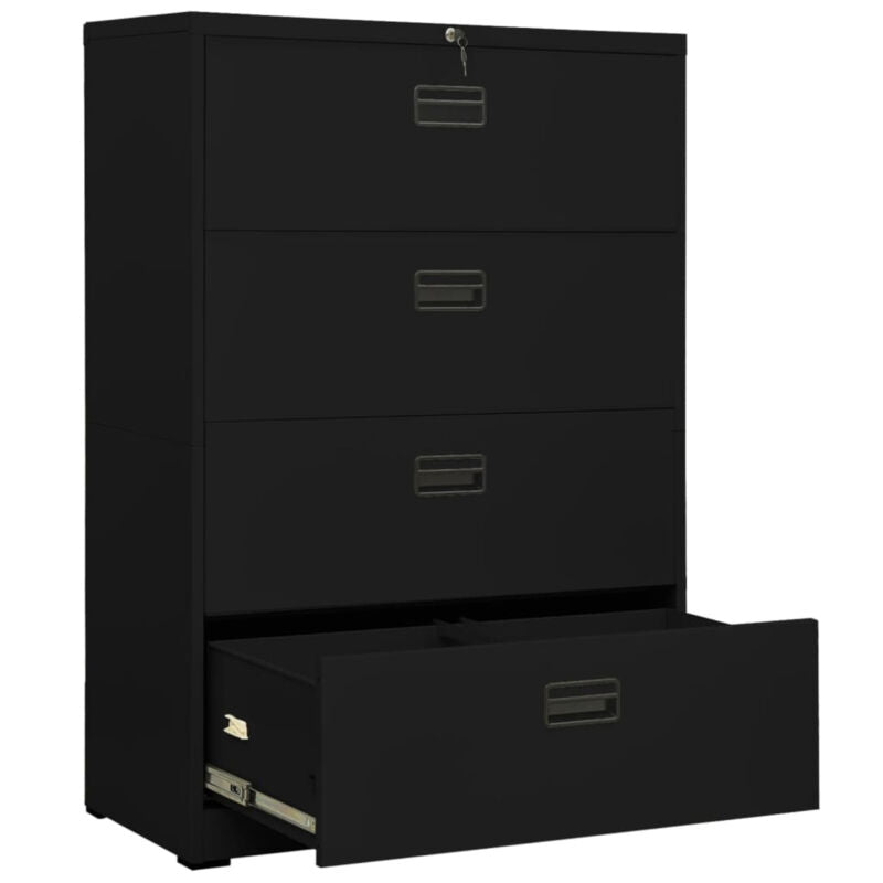 Filing Cabinet Black 90x46x134 Steel M8R1
