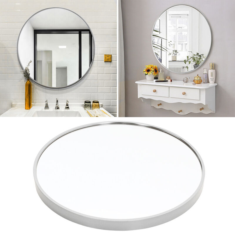 Wall Mounted Circle Round Mirror Bathroom Bedroom Makeup Dressing Mirror UK
