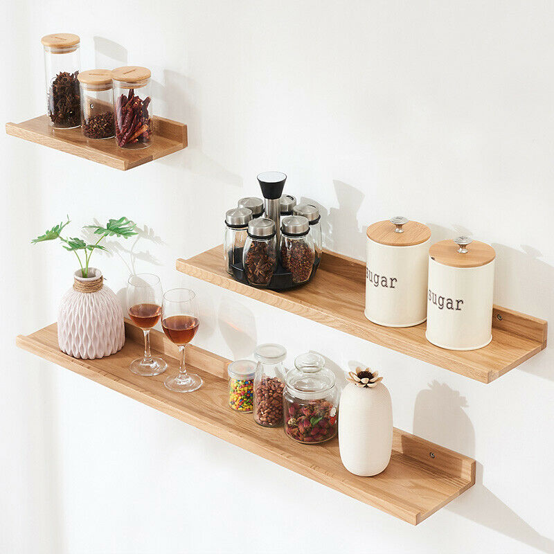 Wooden Floating Shelf Space Saving Floating Wall Shelves Display Shelf Bookshelf