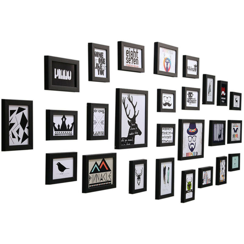 15pcs Wood Wooden Effect Multi Picture Photo Frames Collage Set Various Colors