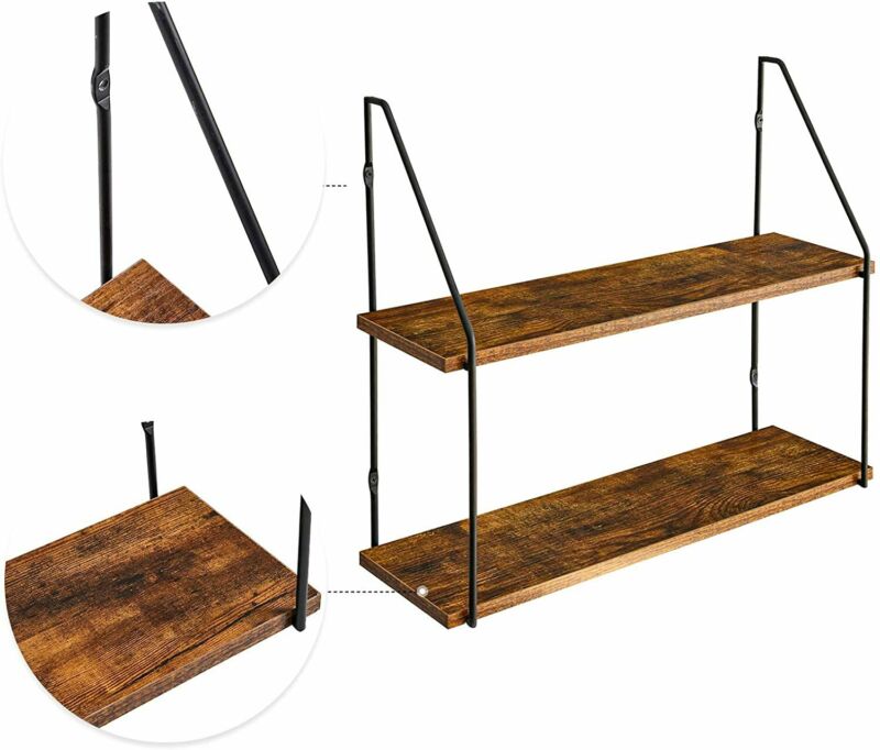 Wood Floating Shelf Wall Mounted Hanging Rack Display Rustic Storage Shelf