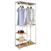 Clothes Rail Rack w/ 4 Tiers Storage Shelves Garment Dress Hanging Display Rack