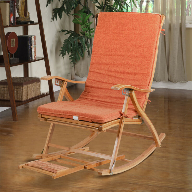 Large Garden Rocking Deck Chair High Back Chair Outdoor Sun Seat w/ Pa ...