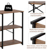 3-Tier Console Table Wodd Sofa Table Steel Frame Industrial Storage Shelf Brown