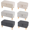 Linen Fabric Storage Ottoman Bench Seat Toy Box Pouffe Stool Bedroom Chair Rest
