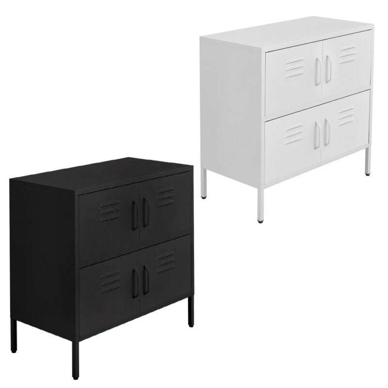 4 Doors Office Storage Cupboard Metal Filing Cabinet Furniture With 4 Shelves