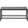 2-Tier Coffee Table Tea Sofa Table with Shelf Storage Metal Frame 100x50x45cm